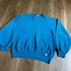 Russell Athletic Sweatshirt Mens Large Teal Blue Good Vintage 90s Made in USA